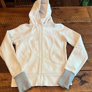 Lululemon Scuba Hoodie White Grey Hooded Size 6